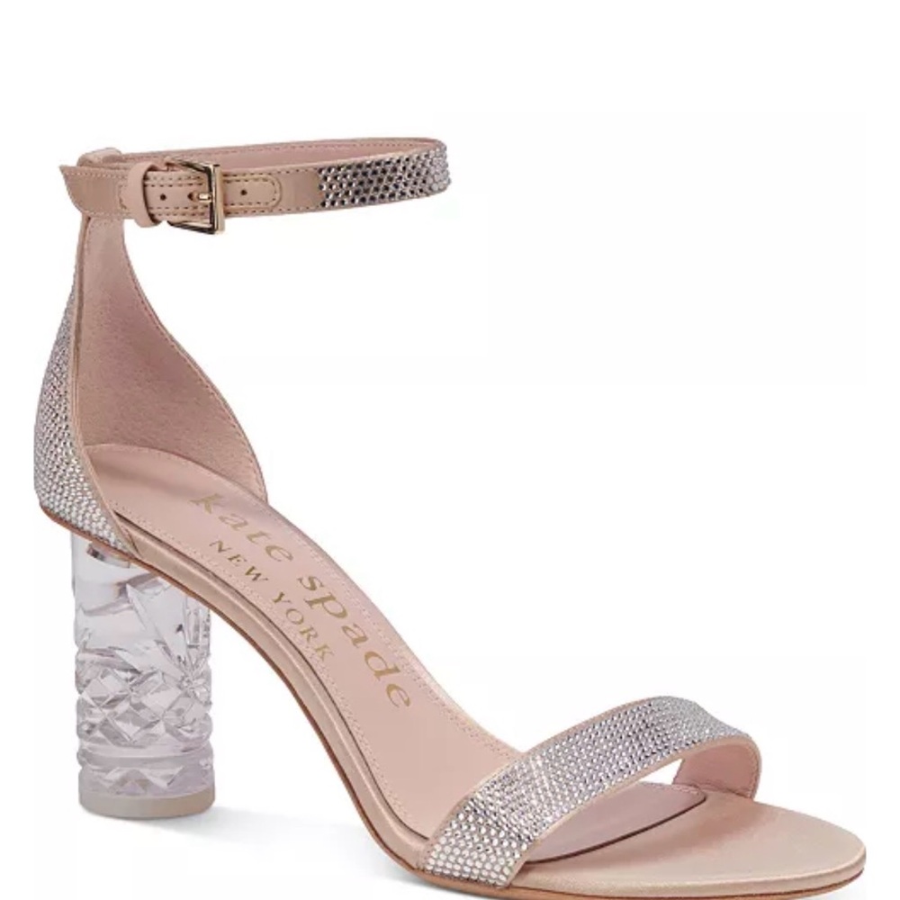 kate spade Nude and Silver Crystal Heel Sandals